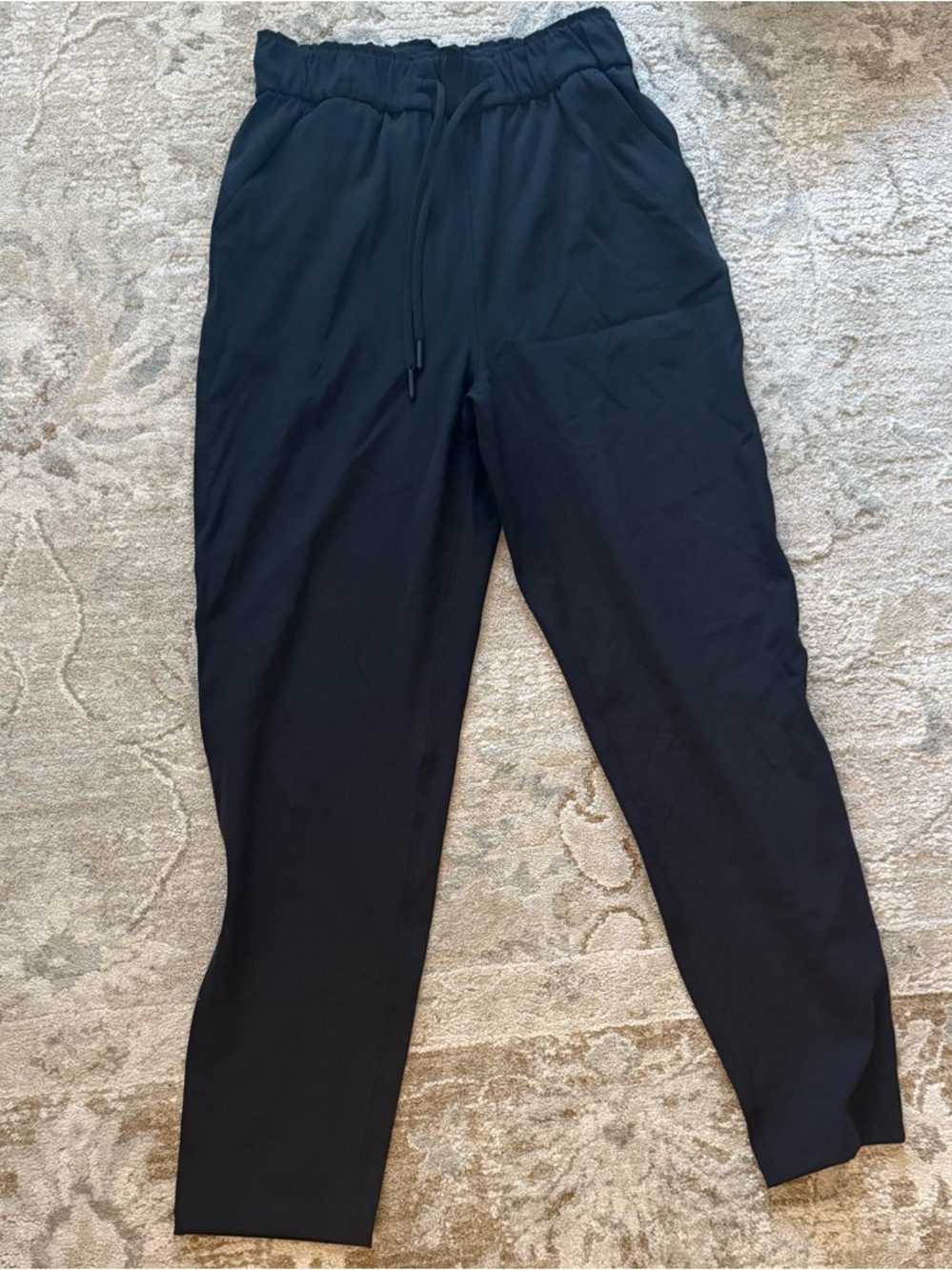 lululemon athletica Black Ruffled Waist Active Leggings